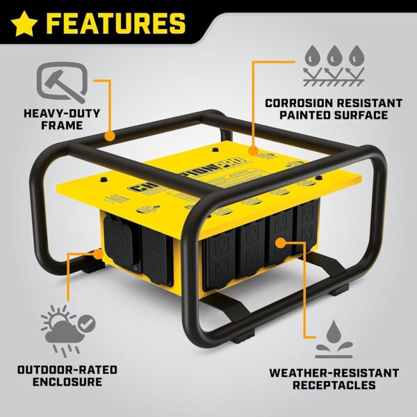 Champion Power Equipment Pro Grade OSHA Compliant Power Distribution Box