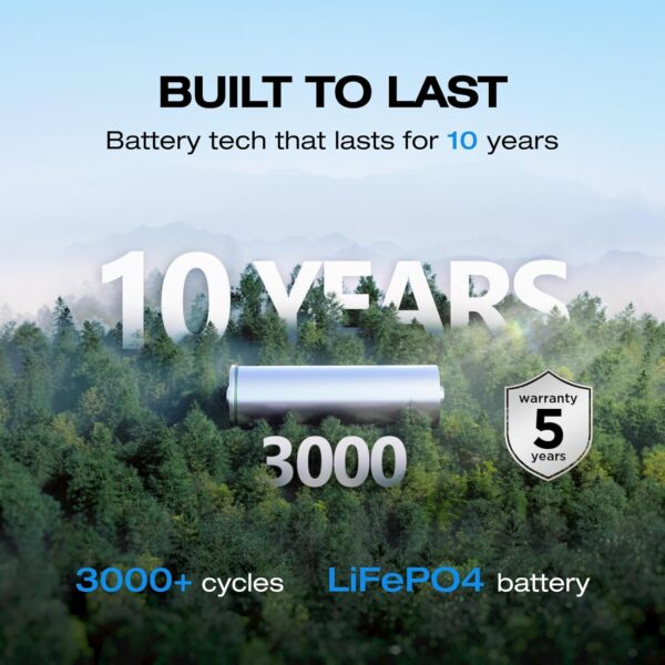 EF ECOFLOW Portable Power Station River 2, 256Wh LiFeP04 Battery/ 1 Hour Fast Charging, 2 Up to 600W AC Outlets, Solar Generator