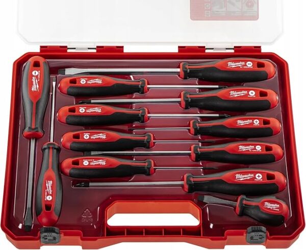 Milwaukee Set of 12 Tri-Lobe Screwdrivers, Red