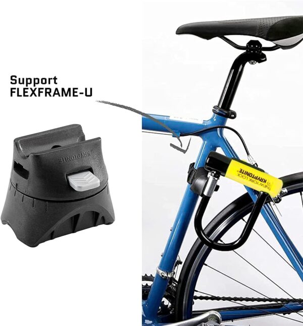 Kryptonite New York Standard Bike U-Lock, Heavy Duty Anti-Theft Bicycle U Lock Sold Secure Gold, 16mm Shackle with Mounting Bracket and Keys