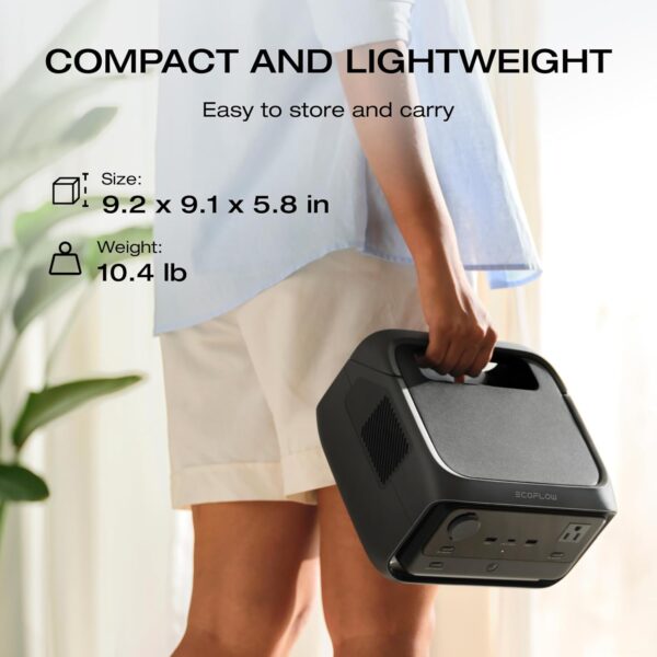 EF ECOFLOW  RIVER 3 Plus, 286Wh LiFePO4 Battery, <10 MS UPS, Expandable to 858Wh, <30 dB Quiet, 1Hr Fast Charging Solar Generator