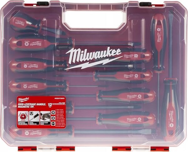 Milwaukee Set of 12 Tri-Lobe Screwdrivers, Red