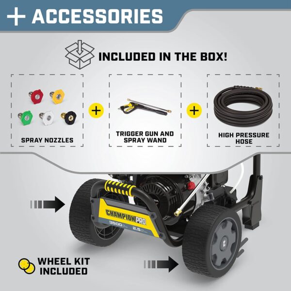 Champion Power Equipment ChampionPRO 3500-PSI 2.5-GPM Commercial Duty Low Profile Gas Pressure Washer